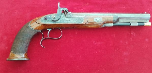 A  percussion duelling pistol by William Ellis, for sale, SUPERB CONDITION. Circa 1830. Ref 1298.